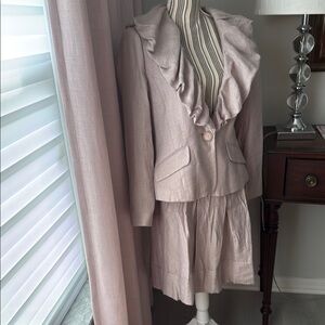 BCBGMaxAzria Pink Ruffled Blazer